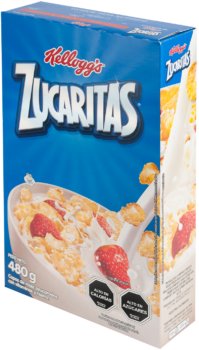 Chilean Kellogg's Zucaritas cereal box with no cartoon characters